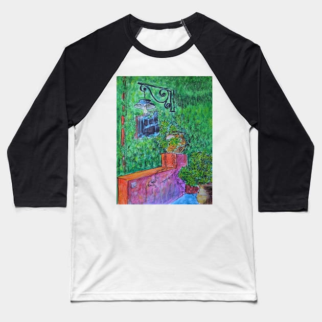 Tempera Sketch - Farmhouse Wall with a Vase. 2014 Baseball T-Shirt by IgorPozdnyakov